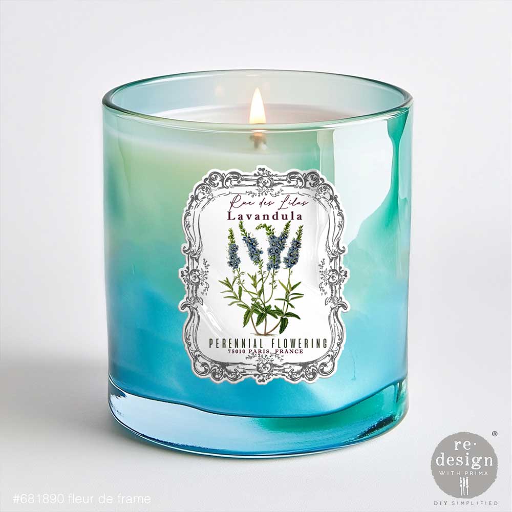 Redesign With Prima Marketing Fleur De Frame Middy Transfers 681890 Candle