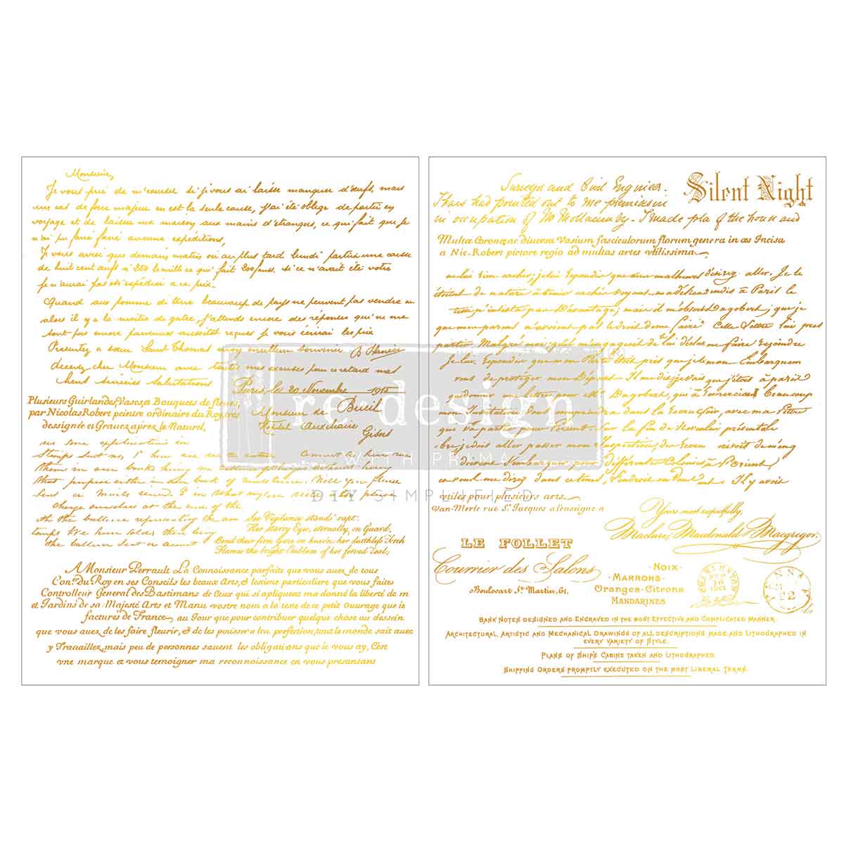 Redesign With Prima Marketing Gilded Noel Script Middy Foil Transfers 684150
