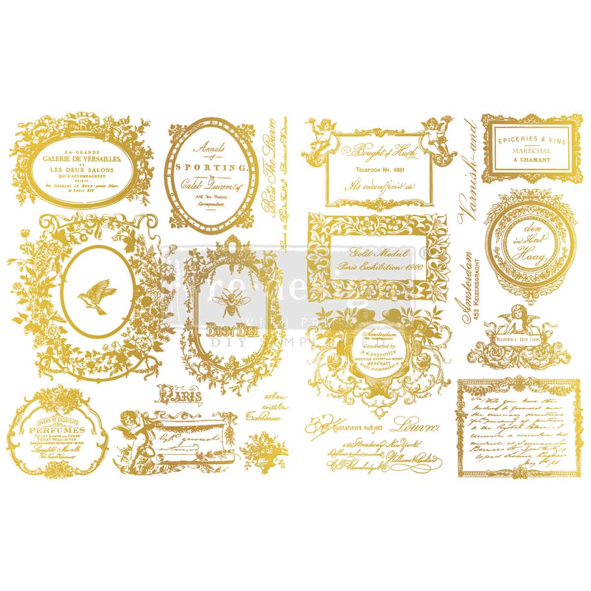 Redesign With Prima Marketing Gold Fleur De Minuit H2O Transfers 682781