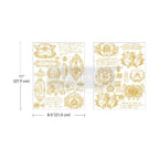 Redesign With Prima Marketing Gold Gilded Memories H2O Transfers 678234