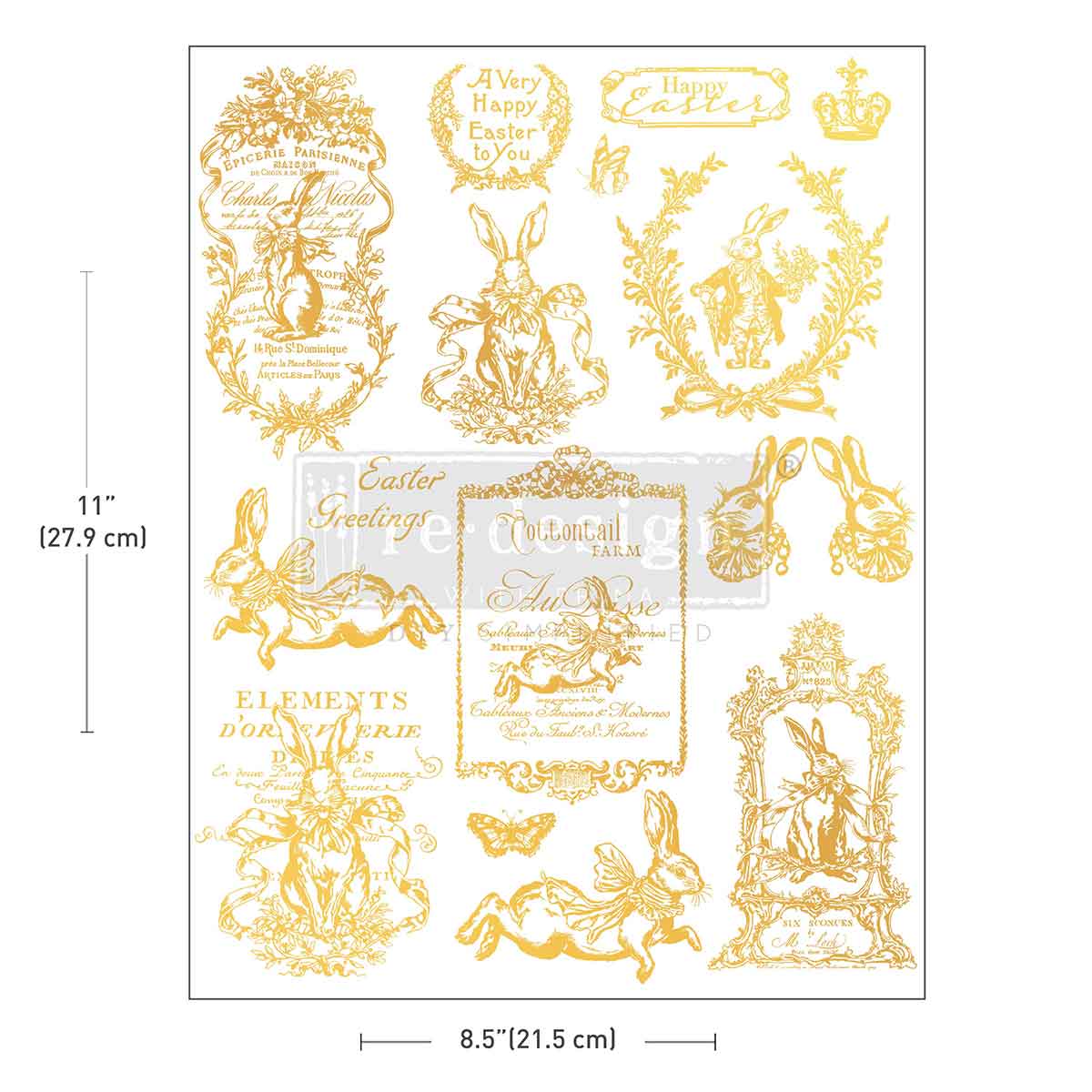 Redesign With Prima Marketing Gold Gilded Spring H2O Transfers 681975