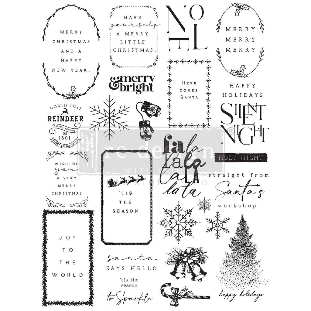 Redesign With Prima Marketing Here Comes Santa Clear Stamps 673826