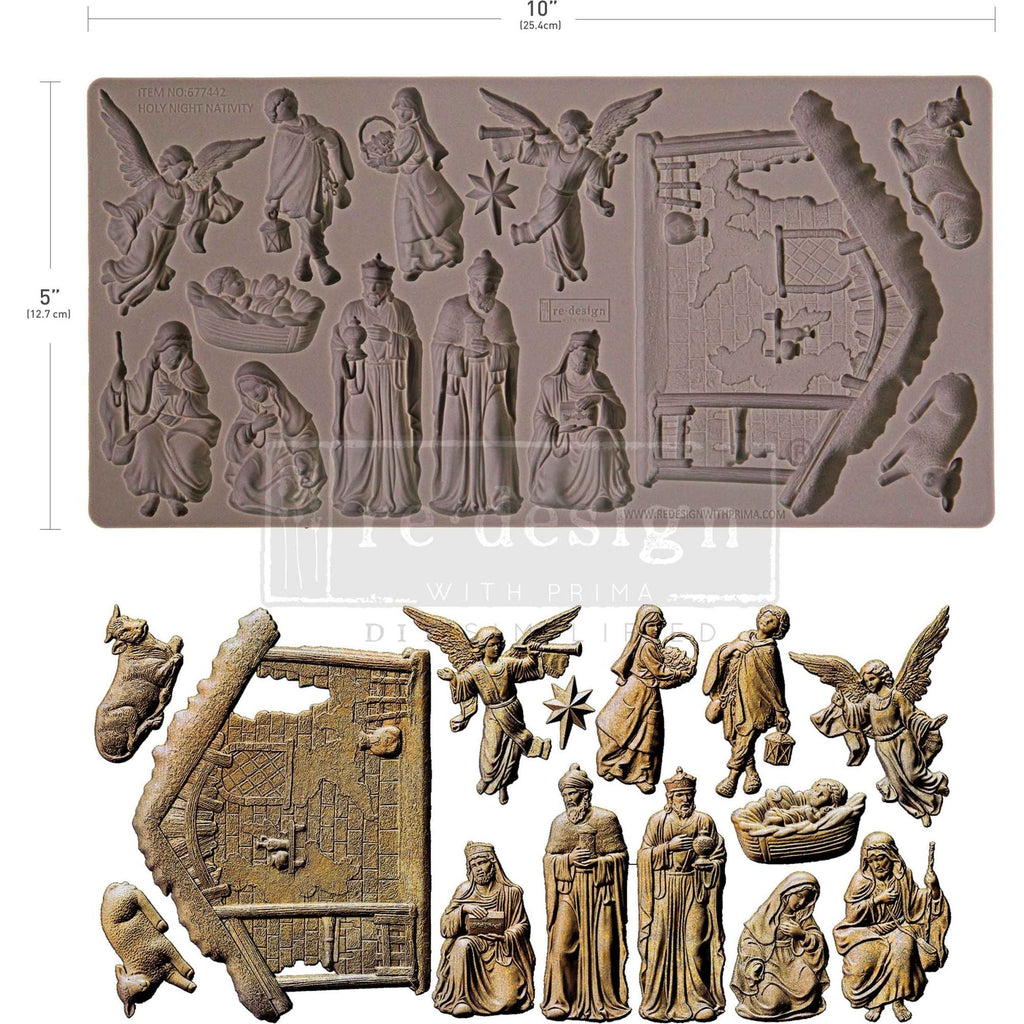 Redesign With Prima Marketing Holy Night Nativity Decor Mould 677442