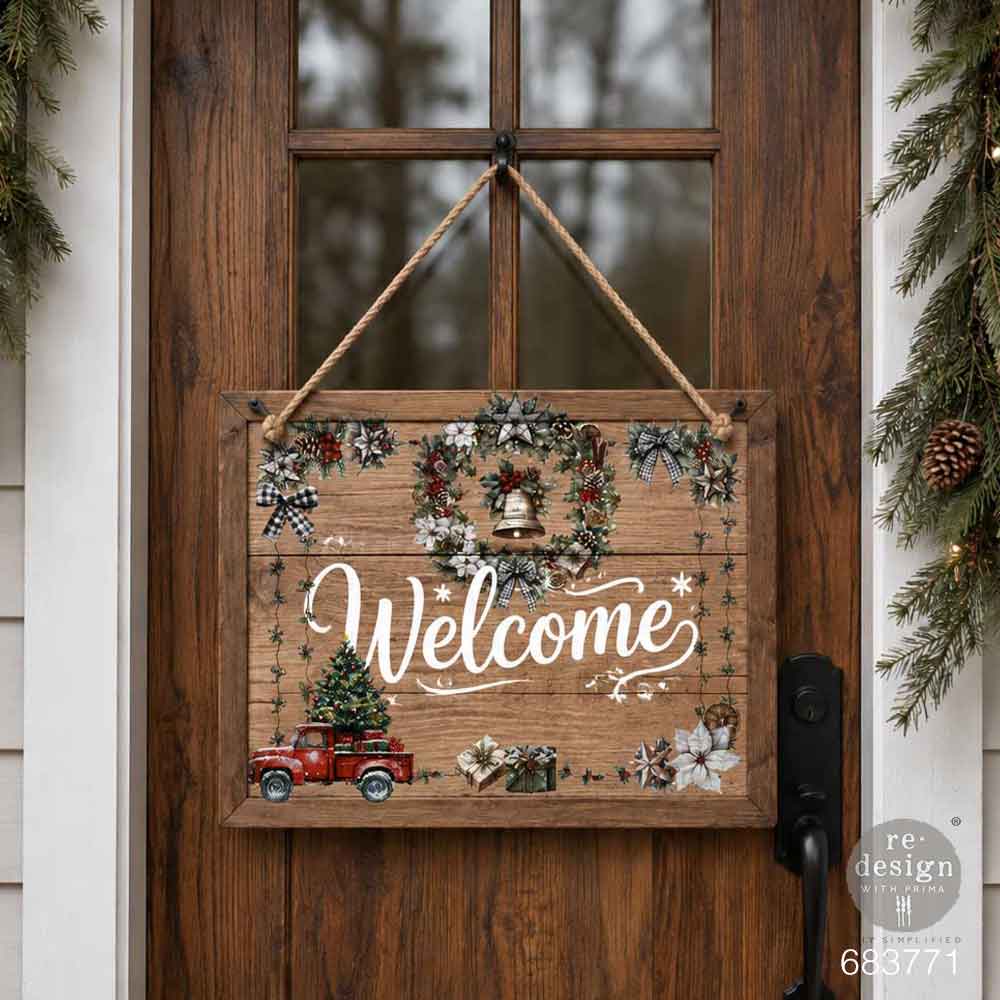 Redesign With Prima Marketing Home For The Holidays Middy Plus Transfers 683771 Christmas Welcome Door Hanging Sign