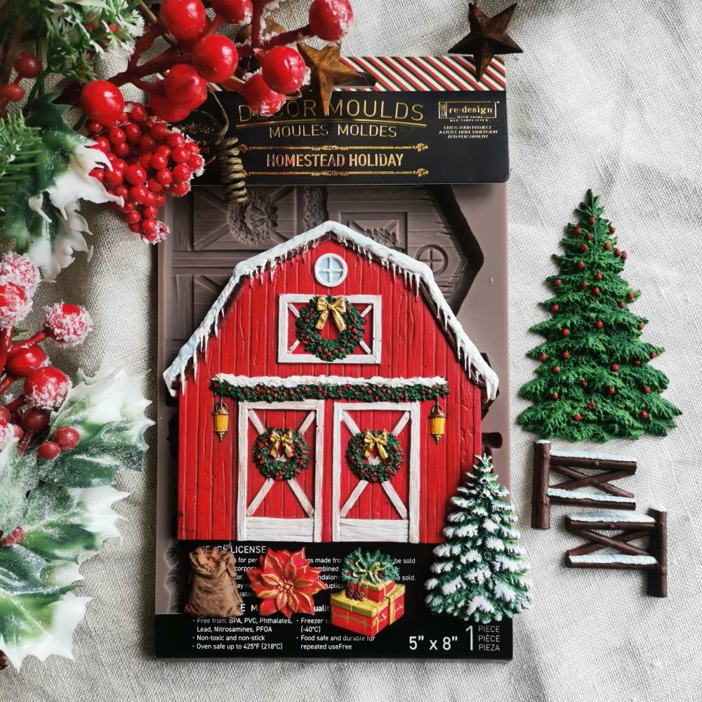 Redesign With Prima Marketing Homestead Holiday Decor Mould 684525 Christmas Barn