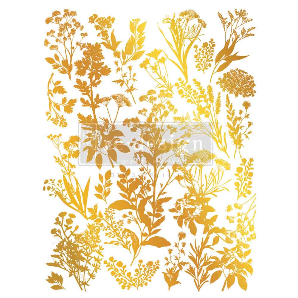 Redesign With Prima Marketing Luxe Foliage Gold Foil Decor Transfers 682972