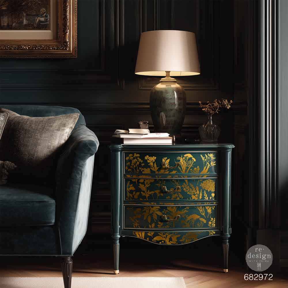 Redesign With Prima Marketing Luxe Foliage Gold Foil Decor Transfers 682972 Furniture Decorations