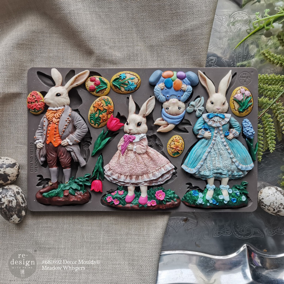 Redesign With Prima Marketing Meadow Whispers Decor Mould 681692 Easter Bunnies
