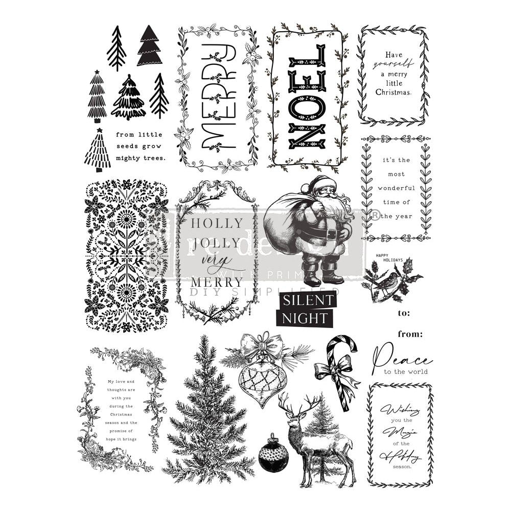 Redesign With Prima Marketing Merry and Bright Tags Clear Stamps 670344