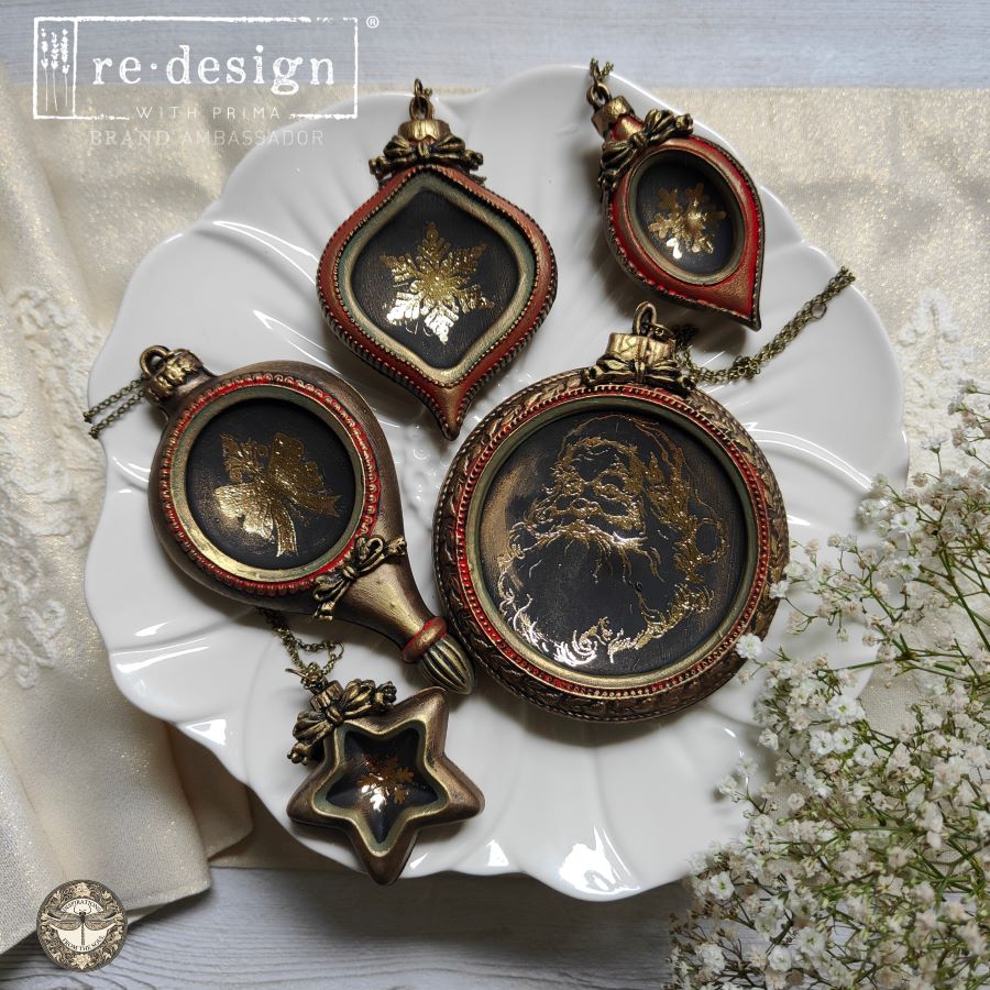 Redesign With Prima Marketing Noel Elegance Decor Mould 684495 Vintage Christmas Ornaments