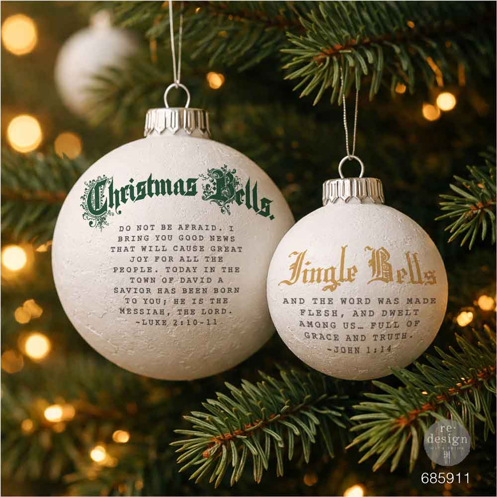 Redesign With Prima Marketing Noel In Script Middy Plus Transfers 685911 Christmas Bells Ornaments