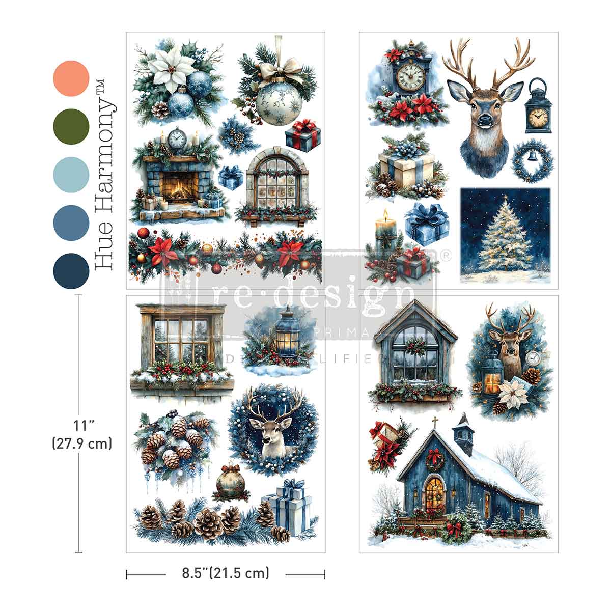 Redesign With Prima Marketing Quiet Country Blue Middy Plus Transfers 684587