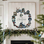 Redesign With Prima Marketing Quiet Country Blue Middy Plus Transfers 684587 Christmas Wreath Wood Panel Wall Art Decoration