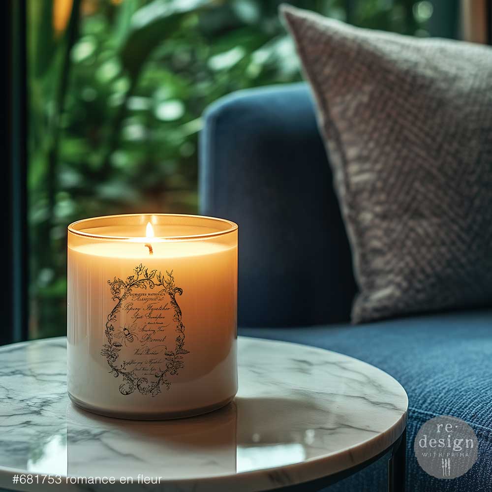 Redesign With Prima Marketing Romance En Fleur Luxe Transfers 681753 Candle