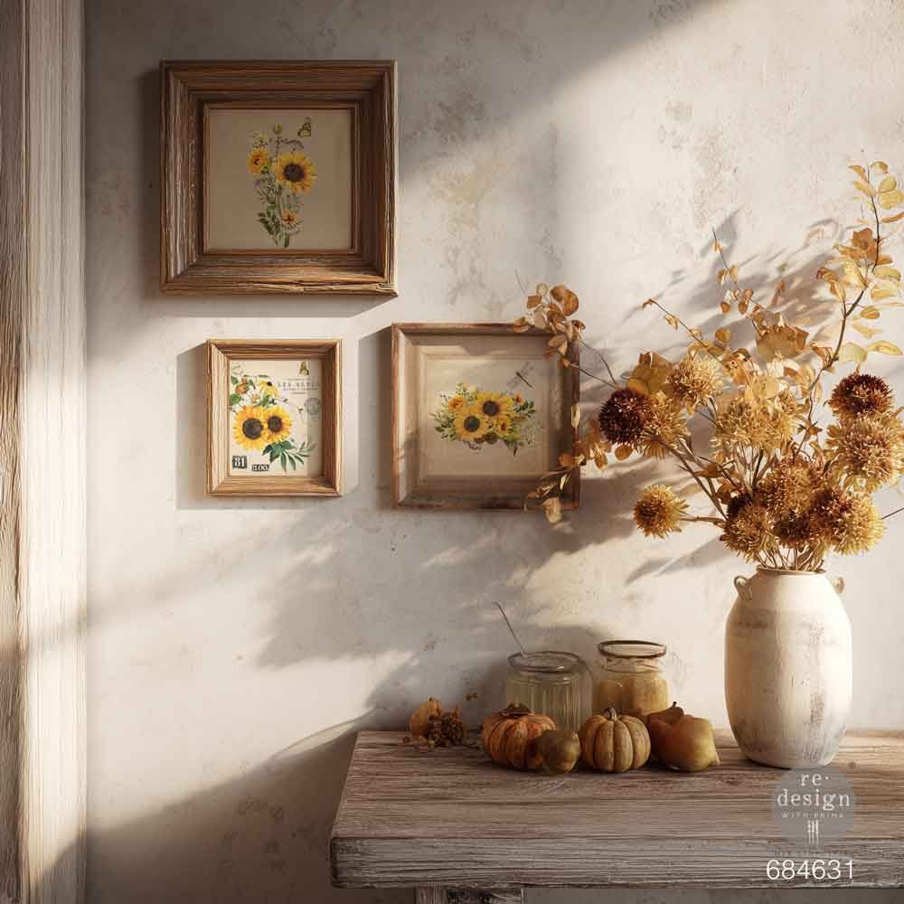 Redesign With Prima Marketing Rustic Amber Petals H2O Transfers 684631 Floral Wall Hangings