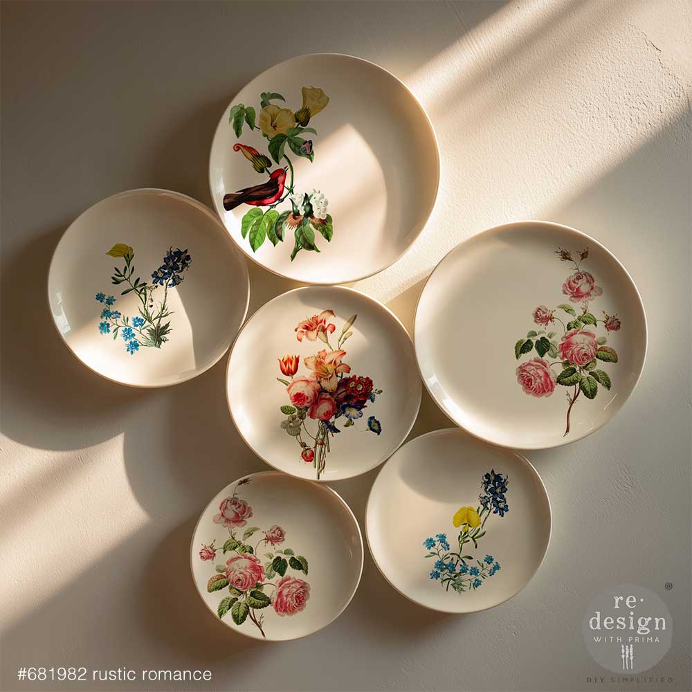 Redesign With Prima Marketing Rustic Romance H2O Transfers 681982 Dishes