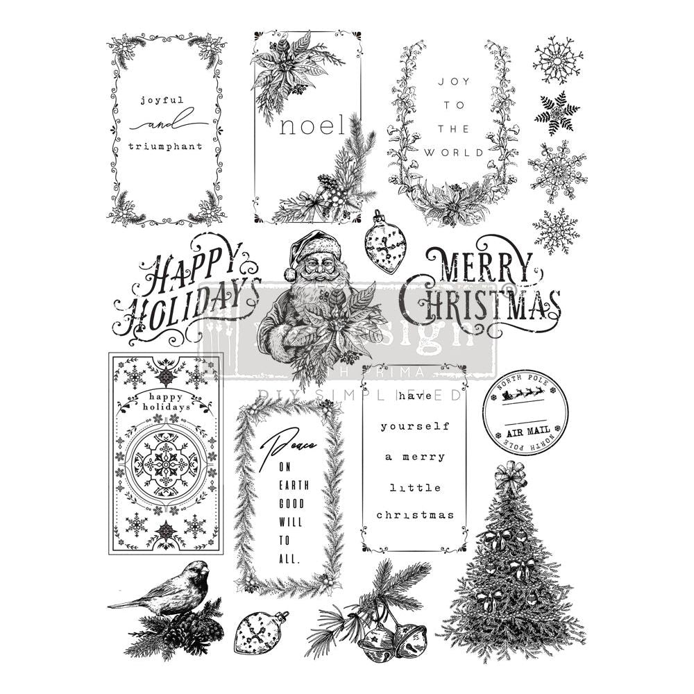 Redesign With Prima Marketing Santa's Helper Tags Clear Stamps 670337
