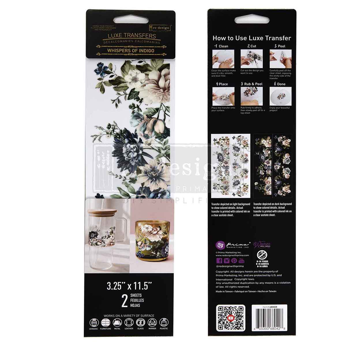 Redesign With Prima Marketing Whispers Of Indigo Luxe Transfers 680428 Packaging Image