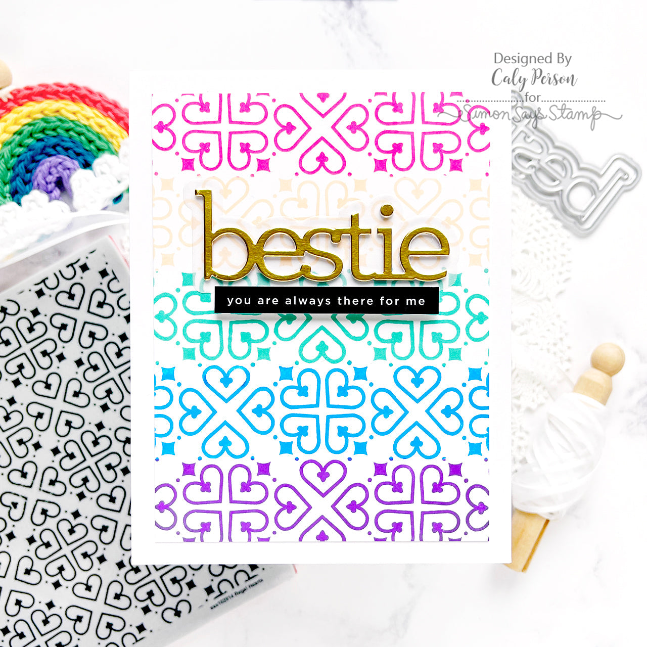 Simon Says Cling Stamp Regal Hearts sss102914 Sweetheart Friend Card | color-code:ALT09