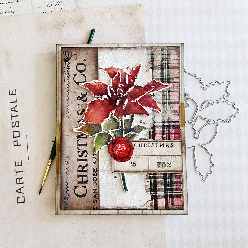 PREORDER Tim Holtz Cling Rubber Stamps Festive Collage cms459