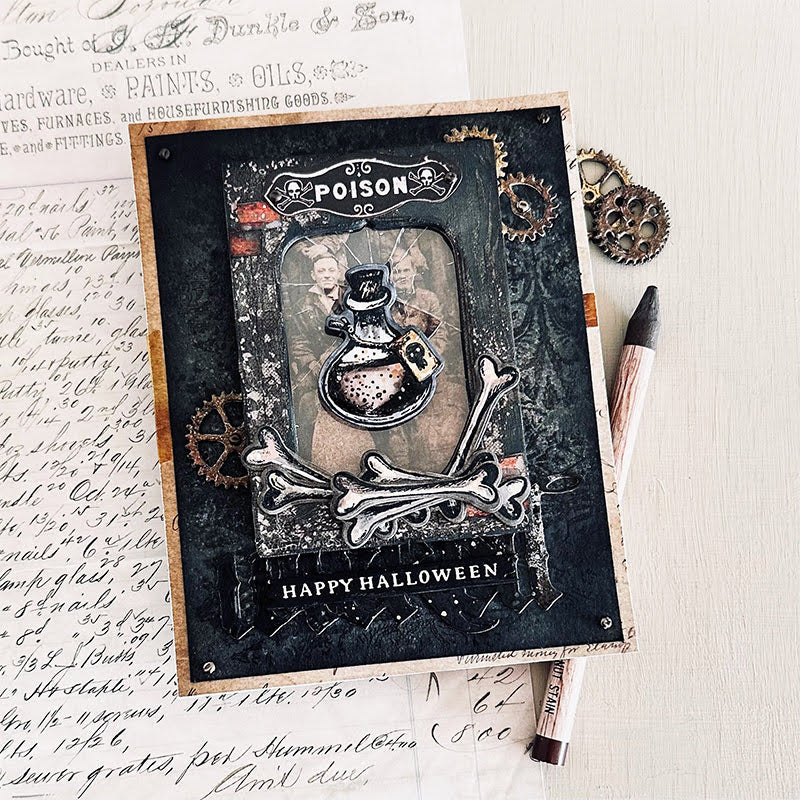 Tim Holtz Cling Rubber Stamps Halloween Doodles cms437