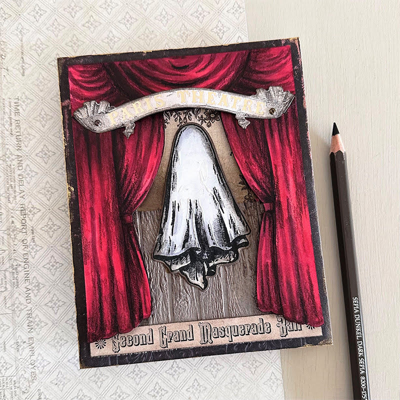 Tim Holtz Cling Rubber Stamps Halloween Doodles cms437