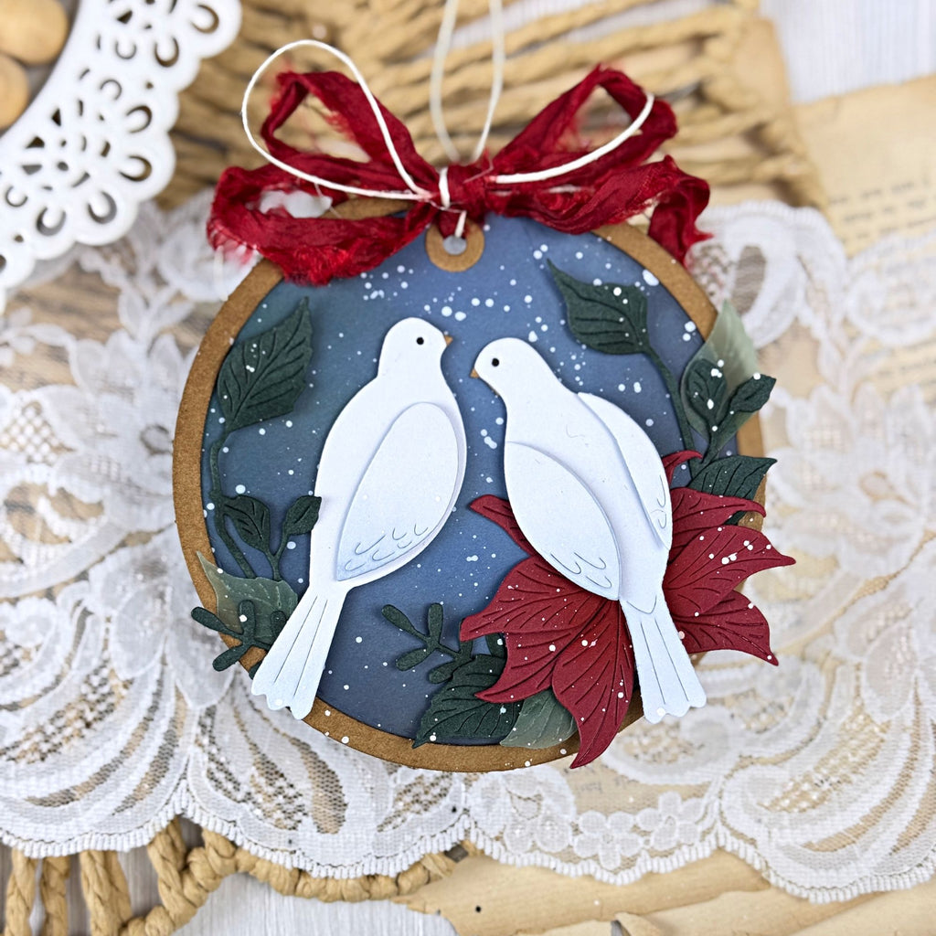 Simon Says Stamp Resting Dove Pair Wafer Dies s1049 DieCember Holiday Ornament