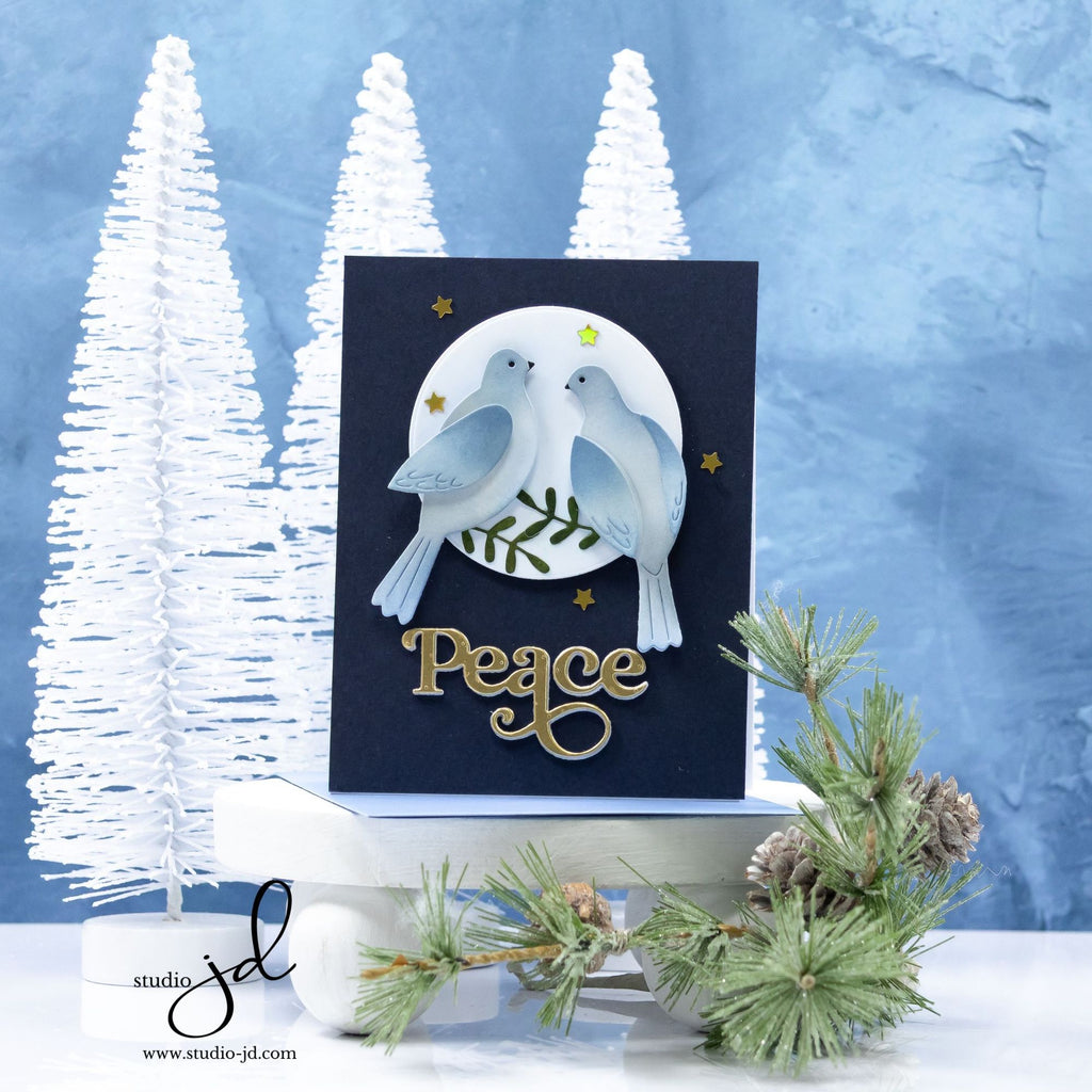 Simon Says Stamp Resting Dove Pair Wafer Dies s1049 DieCember Holiday Card | color-code:ALT04