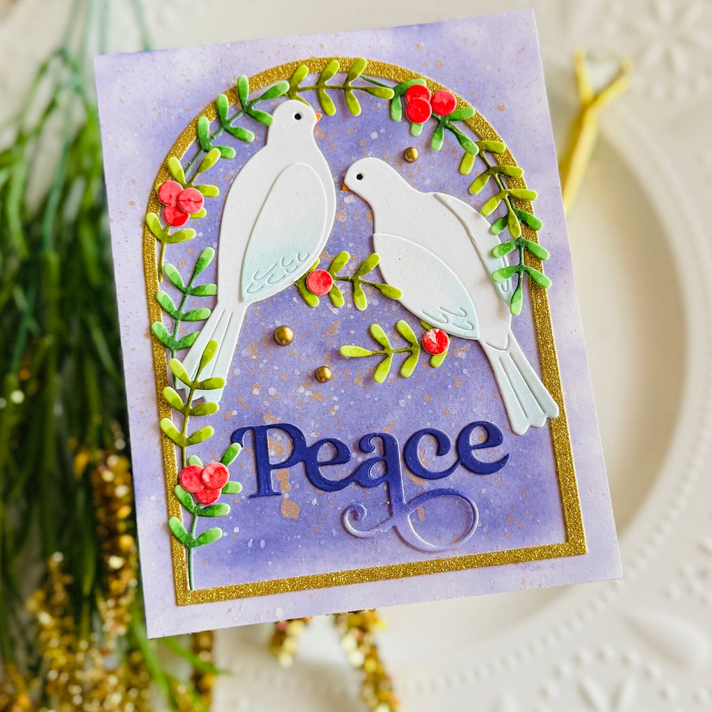 Simon Says Stamp Resting Dove Pair Wafer Dies s1049 DieCember Holiday Card