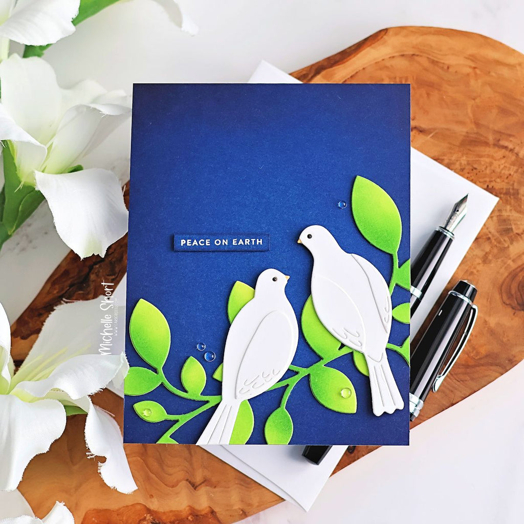 Simon Says Stamp Resting Dove Pair Wafer Dies s1049 DieCember Holiday Card | color-code:ALT02