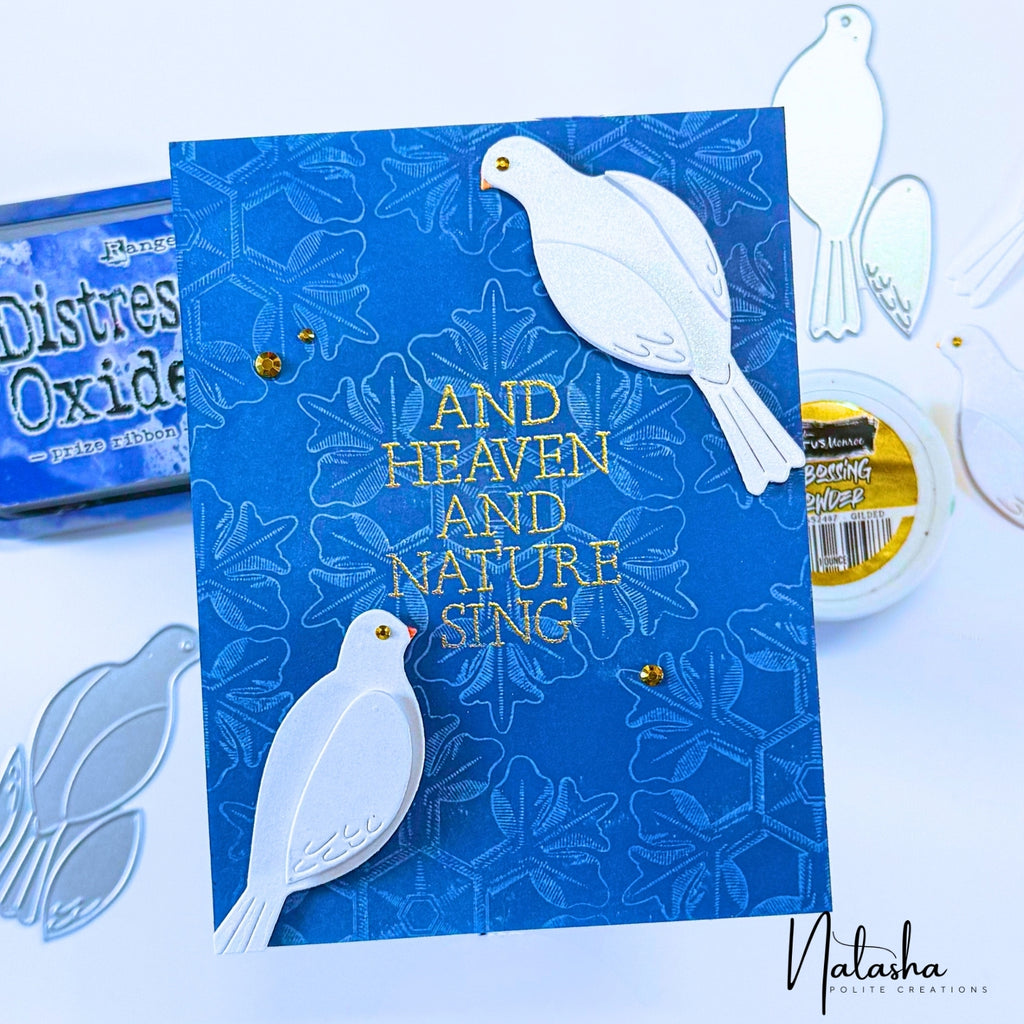 Simon Says Stamp Resting Dove Pair Wafer Dies s1049 DieCember Holiday Card