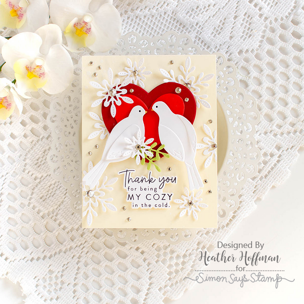Simon Says Stamp Resting Dove Pair Wafer Dies s1049 DieCember Love Card | color-code:ALT05