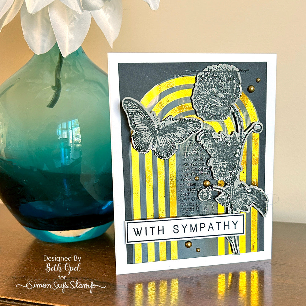 Simon Says Stamp Foil Transfer Cards Retro Arcs 1001ssa Be Bold Sympathy Card