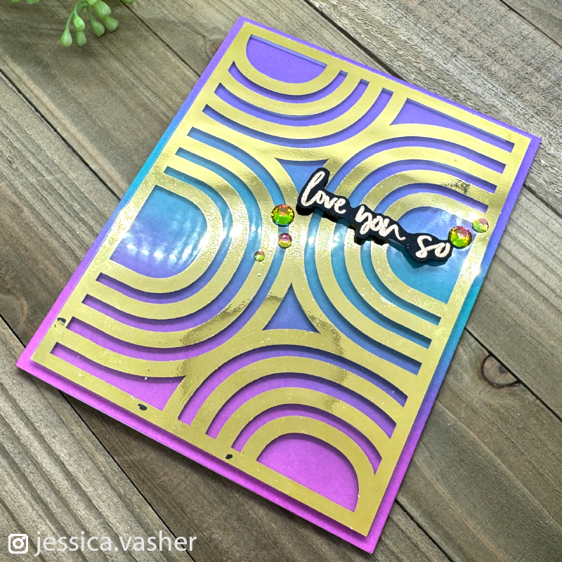 Simon Says Stamp Foil Transfer Cards Retro Arcs 1001ssa Be Bold Love You Card