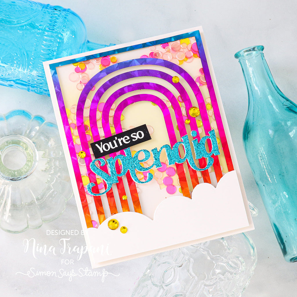 Simon Says Stamp Foil Transfer Cards Retro Arcs 1001ssa Be Bold Friend Card