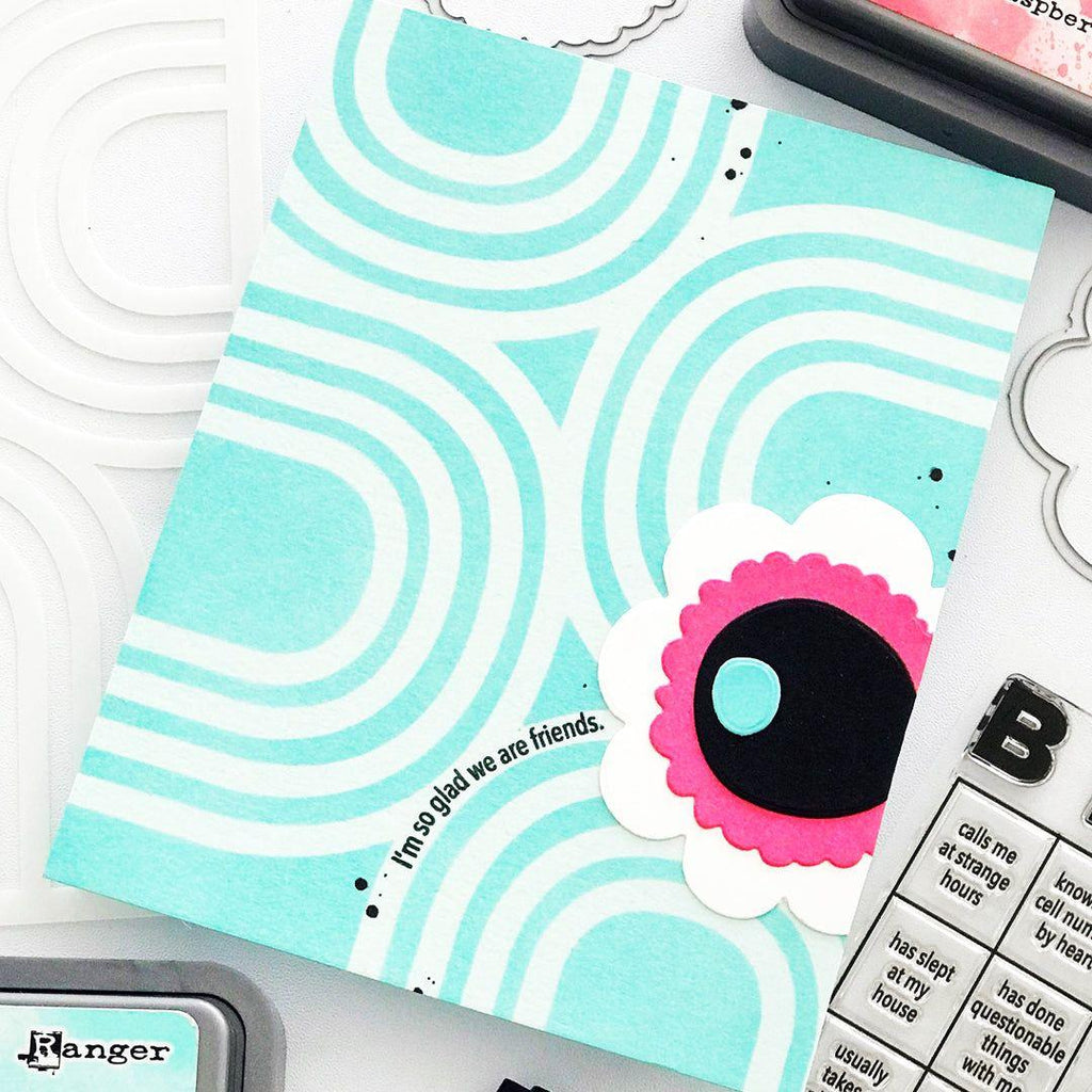 Simon Says Stamp Stencils Retro Arcs 1026st Be Bold Friend Card