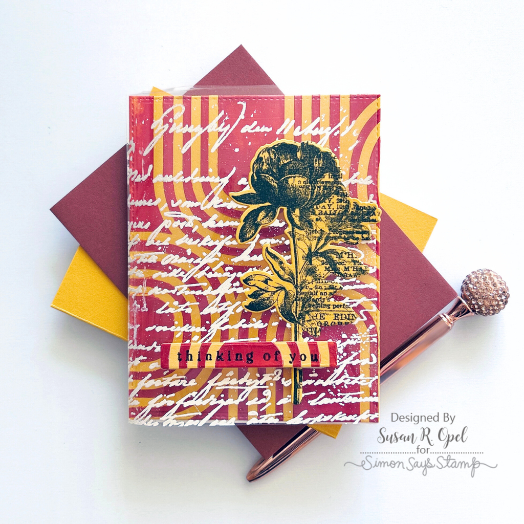 Simon Says Stamp Stencils Retro Arcs 1026st Be Bold Thinking of You Card