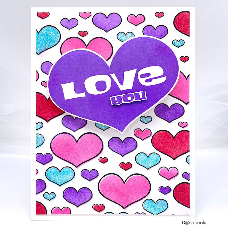 Simon Says Stamp Retro Hearts Wafer Dies 1236sdc Love Card