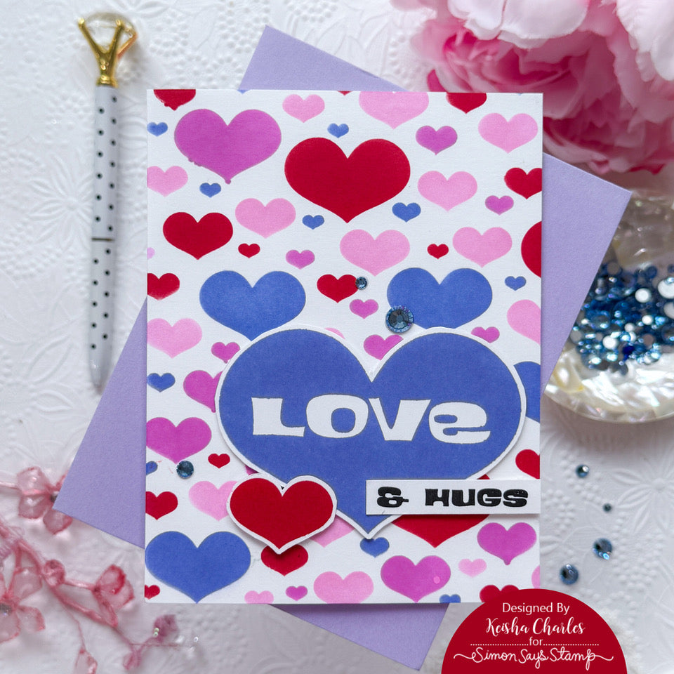 Simon Says Stamp Retro Hearts Wafer Dies 1236sdc Love Card