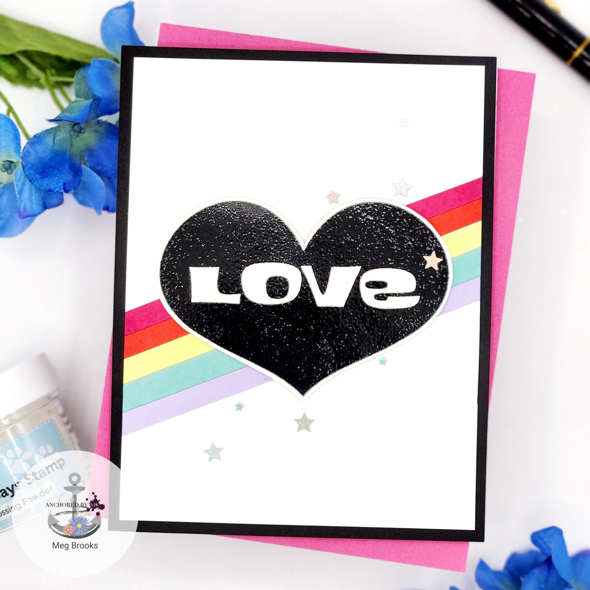 Simon Says Stamps and Dies Retro Hearts set904rh To Love Love Card