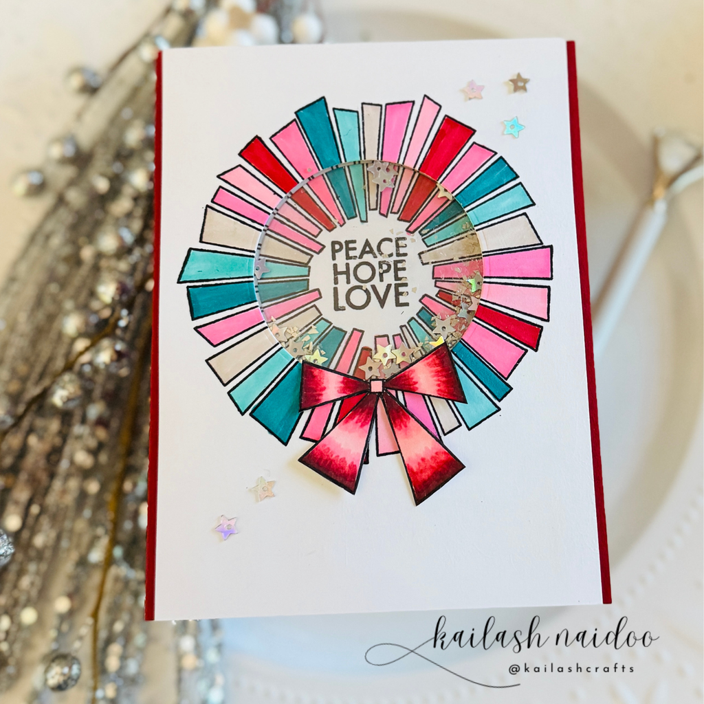 Simon Says Clear Stamps Retro Wreath 2298msc Christmas Card