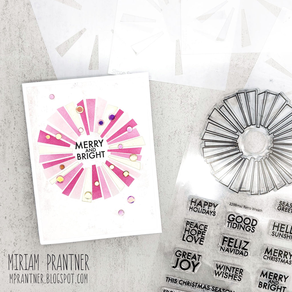 Simon Says Clear Stamps Retro Wreath 2298msc Christmas Card | color-code:ALT07