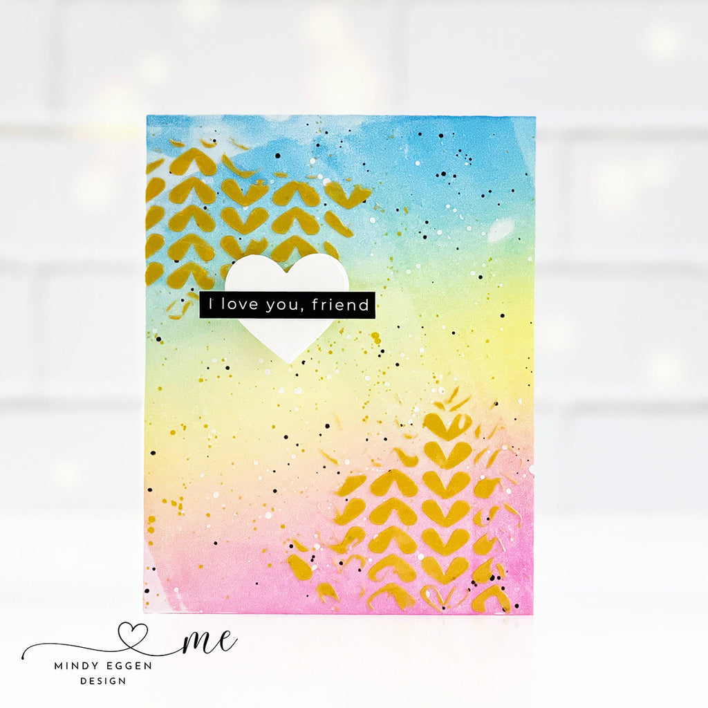 Simon Says Stamp Sentiment Strips Reverse All the Love sssg131149 Smitten Love Card