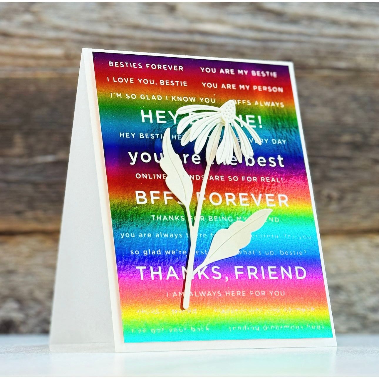 CZ Design Sentiment Strips Reverse Bestie czg054 Sweetheart Friend Card