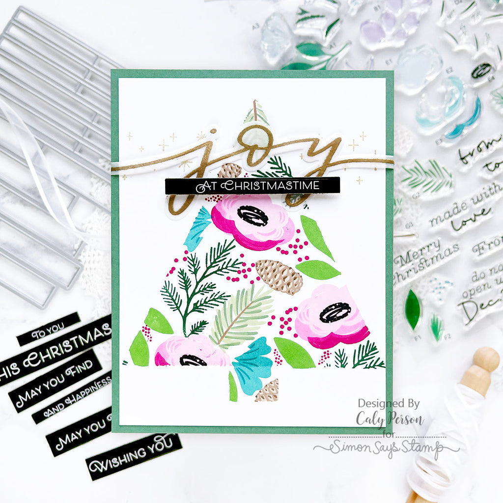 Simon Says Stamp EZ Strips and Dies Joy set897je DieCember Christmas Card