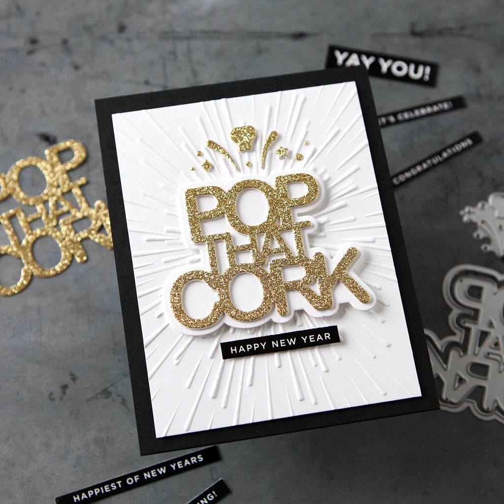 CZ Design EZ Strips Reverse Pop That Cork czez001 DieCember New Years Card | color-code:ALT01