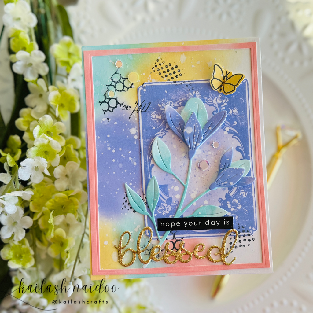 Simon Says Stamp Sentiment Strips Reverse Blessed 1030sgc Favorite Things Blessed Card 