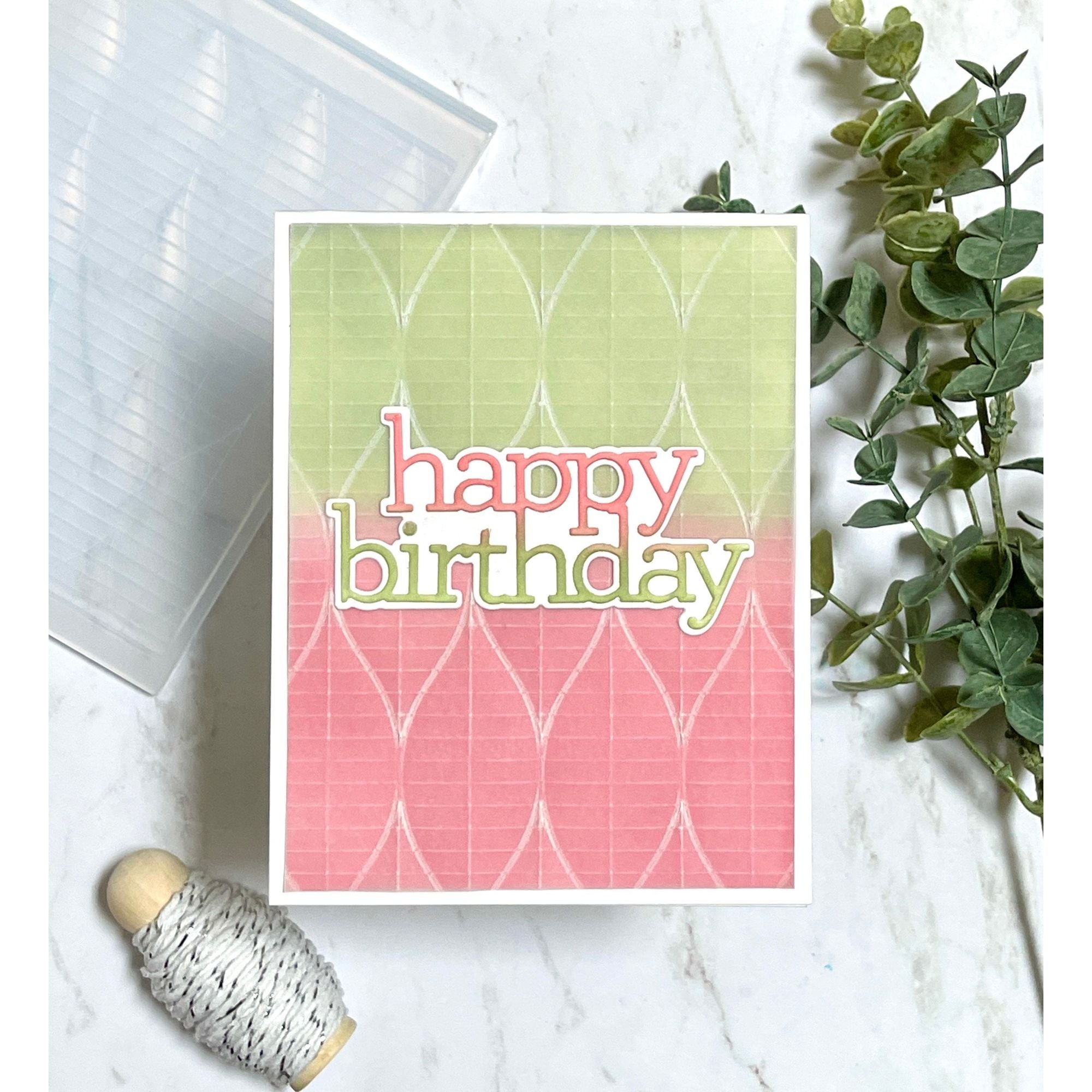 Simon Says Stamp Embossing Folder Rhythmic Waves sf339 Diecember Birthday Card | color-code:ALT03