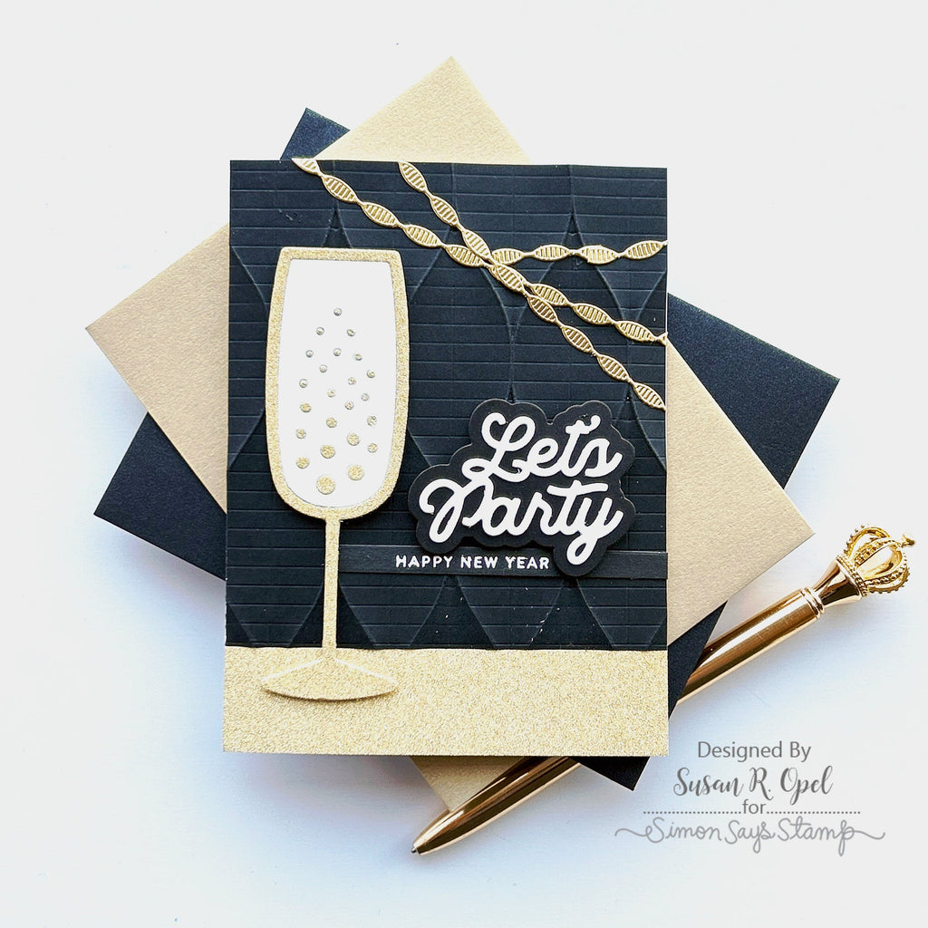 Simon Says Stamp Embossing Folder Rhythmic Waves sf339 Diecember New Year Card