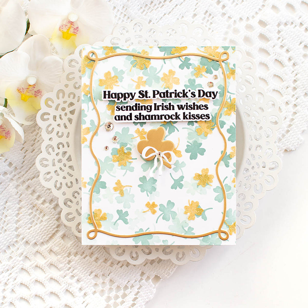 Simon Says Stamp Ribbon Loop Frames Wafer Dies 1510sd Beautiful Moments St. Patrick's Day Card | color-code:ALT03